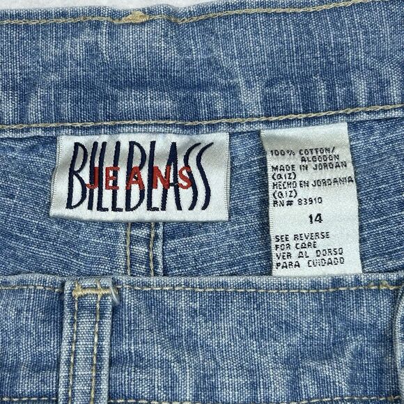 VTG Bill Blass Women’s 14 Capri Jeans Cotton Light Wash High Rise Slit Hem - Picture 15 of 16
